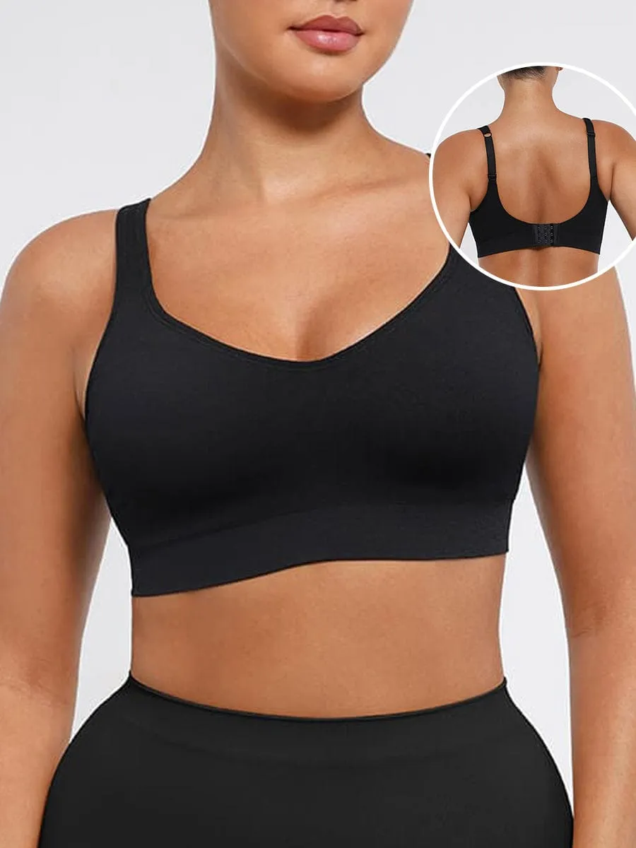 Wireless Seamless Bust Support Wide Shoulder Straps Shapewear Bra